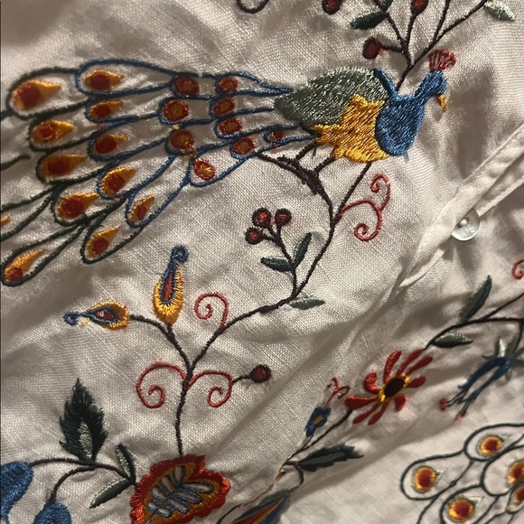 Elegant White Embroidered Blouse - Picture 4 of 7